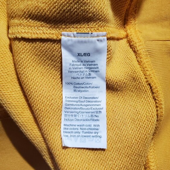 J.Crew Authentic Fleece Yellow Hoodie NWT sz XL - includes shipping - Picture 8 of 16